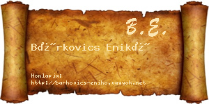 Bárkovics Enikő névjegykártya